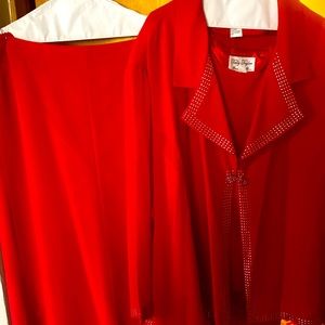 Tally Taylor Size 36 red  3 piece dress suit